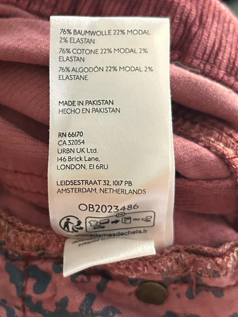 Free People We The Free Risk Taker Corduroy Straight Leg Pants in Red Sz 27 - Picture 9 of 9